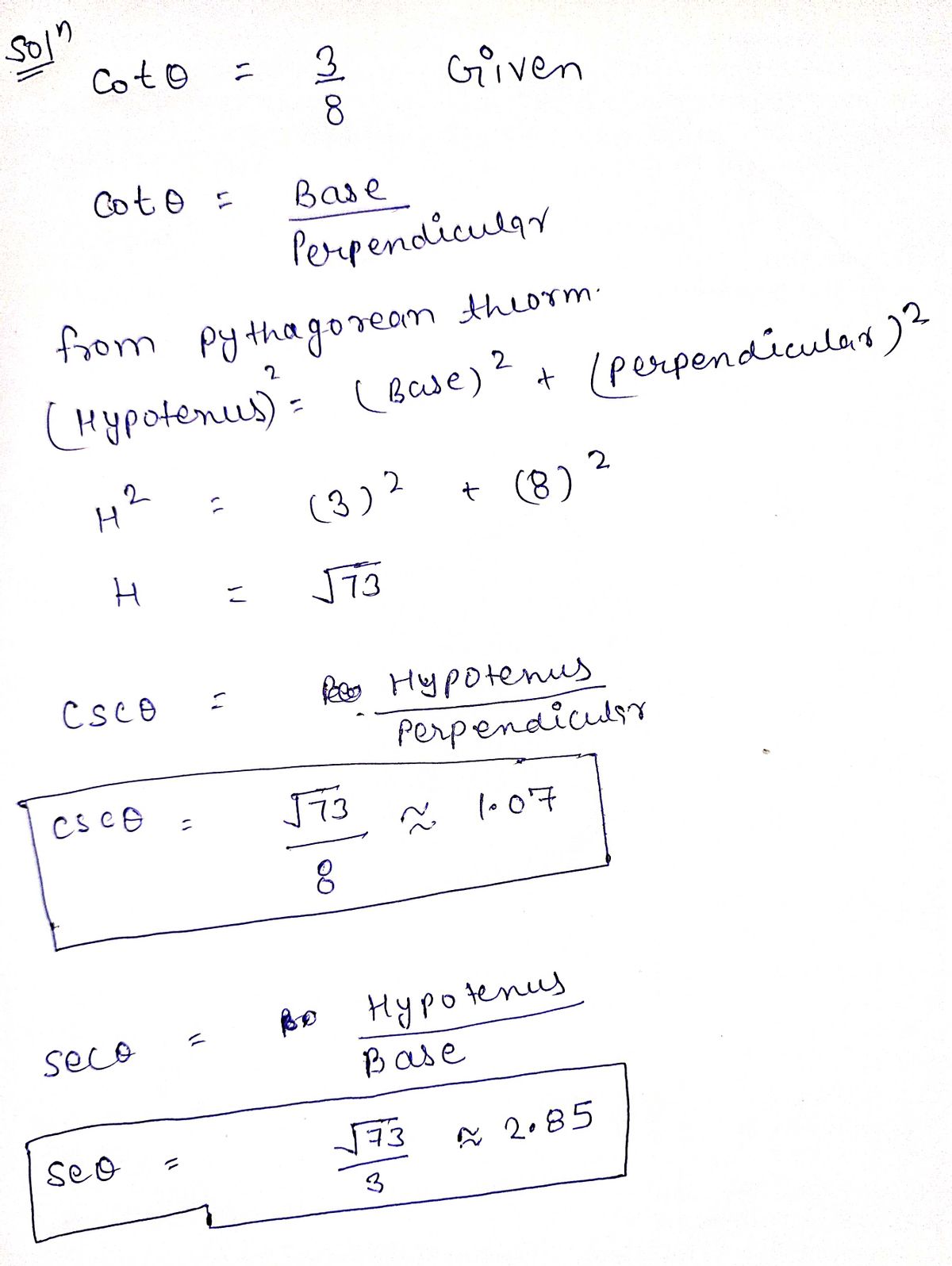 Trigonometry homework question answer, step 1, image 1